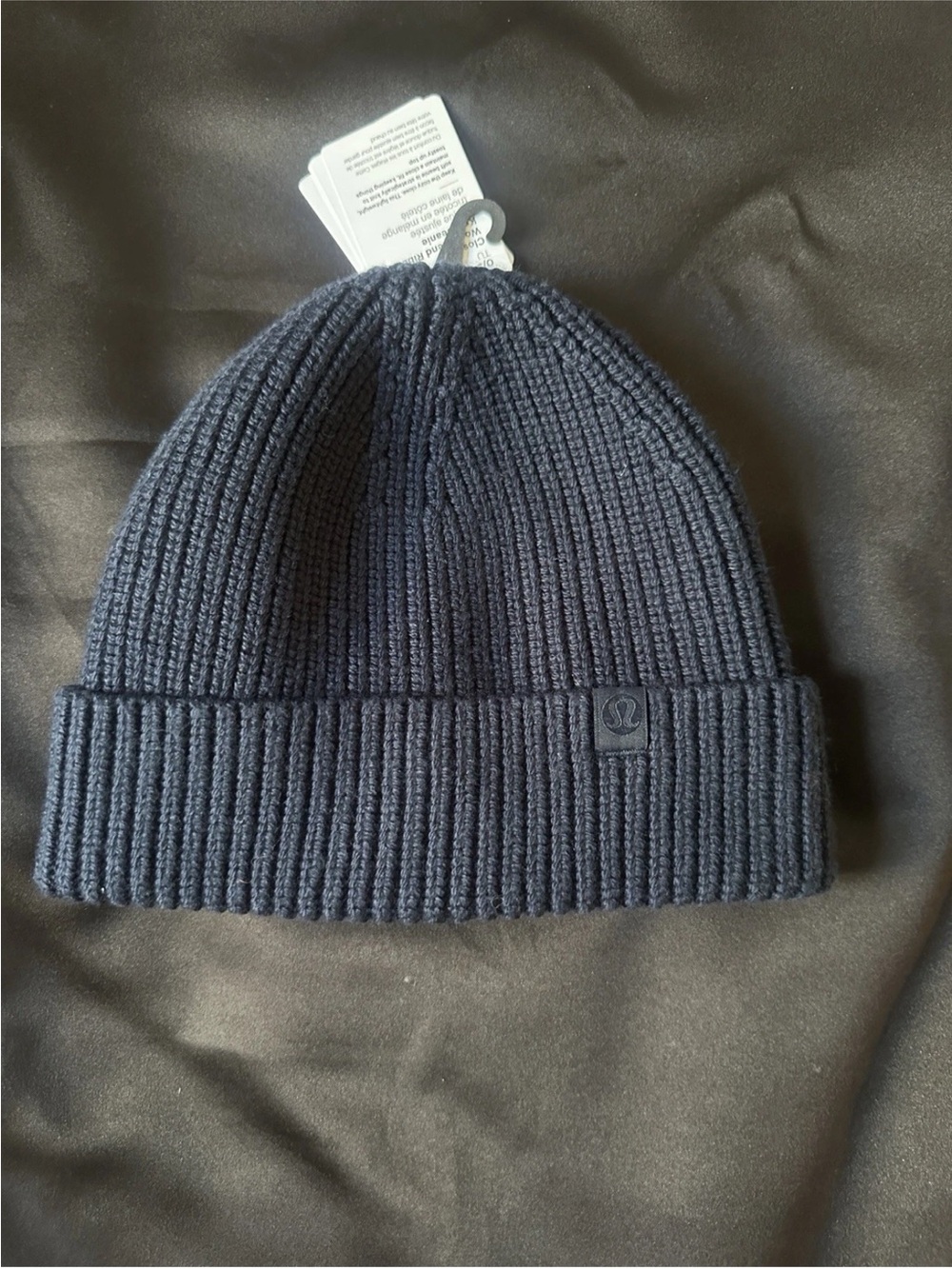 Lululemon Wool Blend Ribbed Beanie Navy Close Fit Knit Hat NWT Unisex